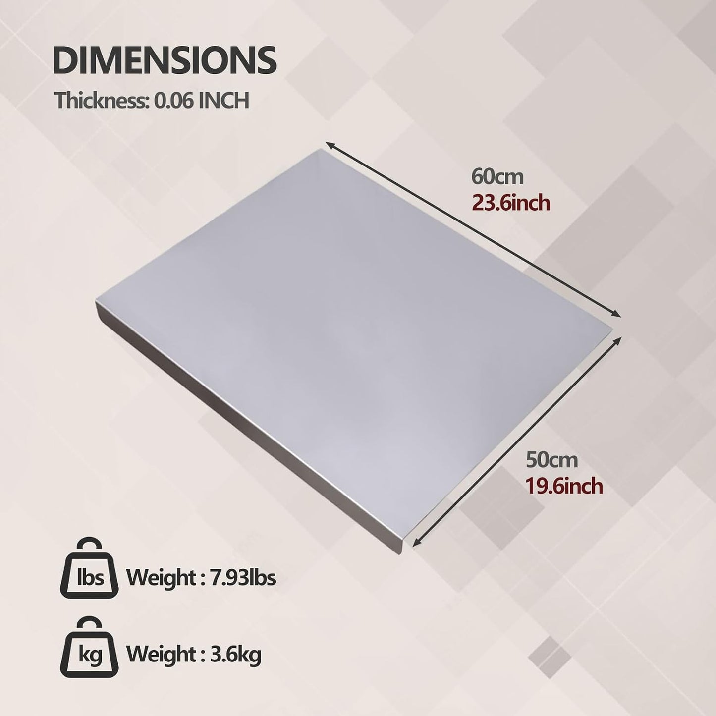Tabla de cortar de acero inoxidable para cocina, tablas de cortar d...