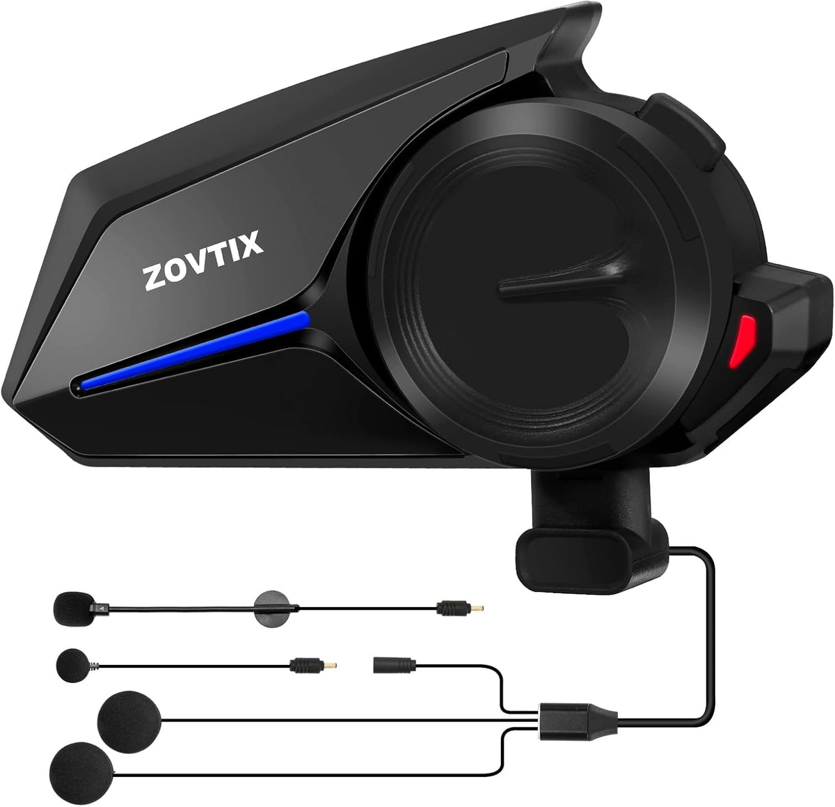 ZOVTIX Auriculares Bluetooth para motocicleta, altavoces de casco d...