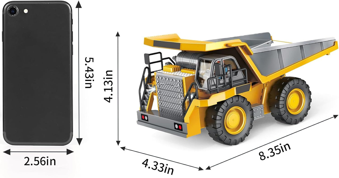 PREPOP Camión volquete RC para niños, camión de construcción a cont...