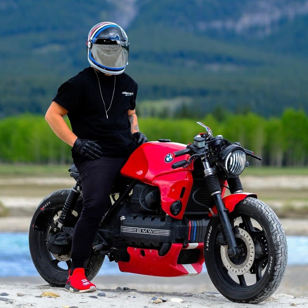Harssidanzar Guantes de cuero de motocicleta para hombre pantalla t...