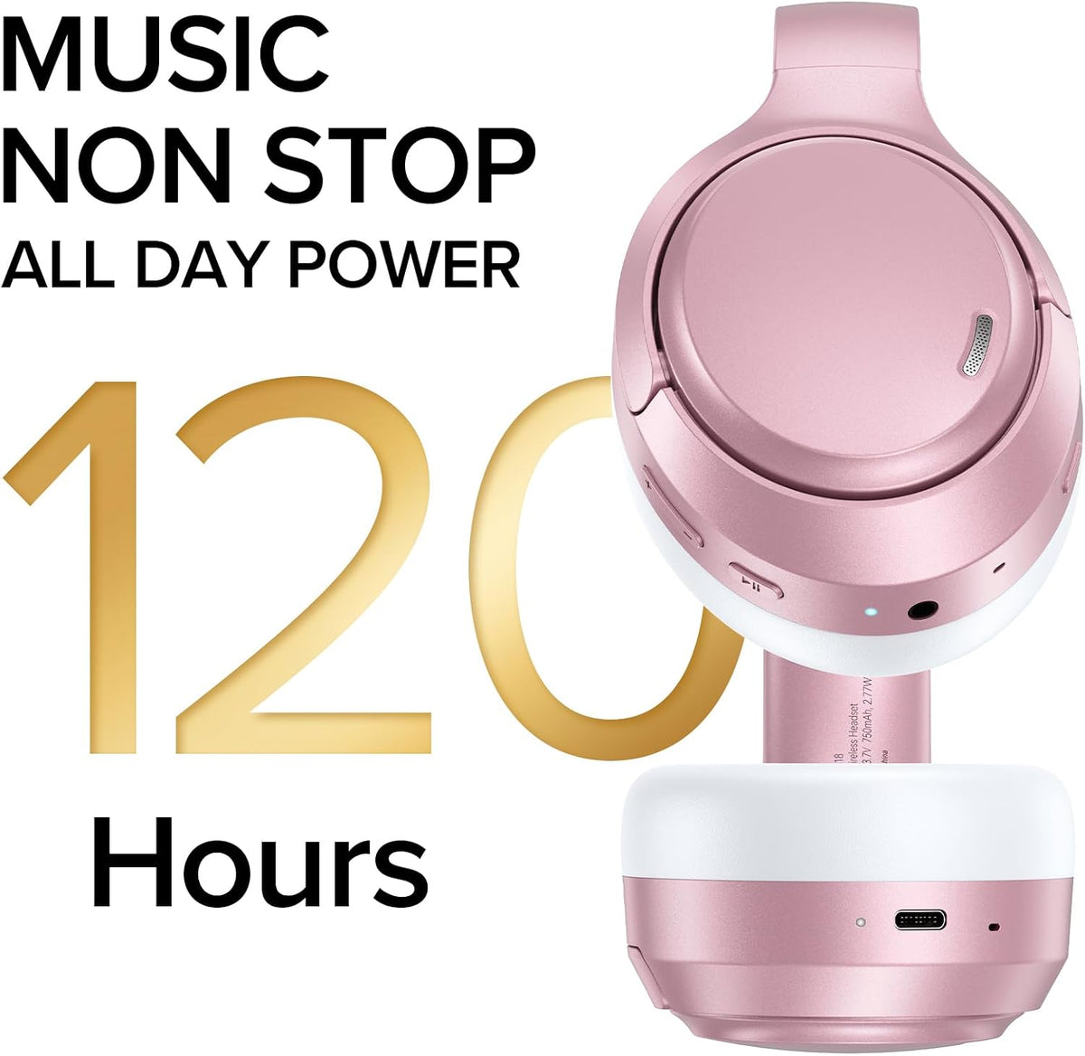 Auriculares híbridos con cancelación activa de ruido de 120 horas d...