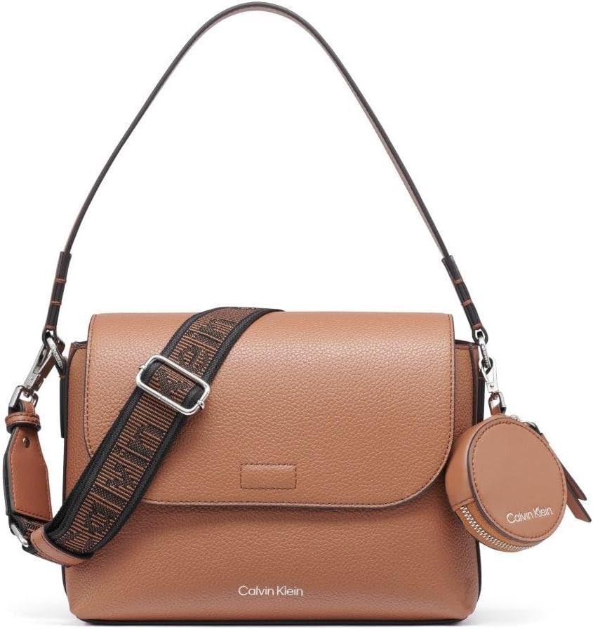 Calvin Klein Bolso de hombro con solapa Millie 2 en 1 para mujer y...