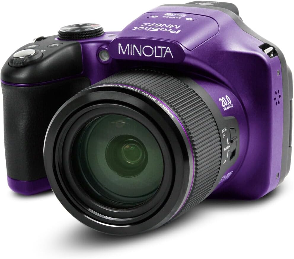 MINOLTA MN67Z - Cámara digital de puente FHD de 20 MP \/ 1080P con...