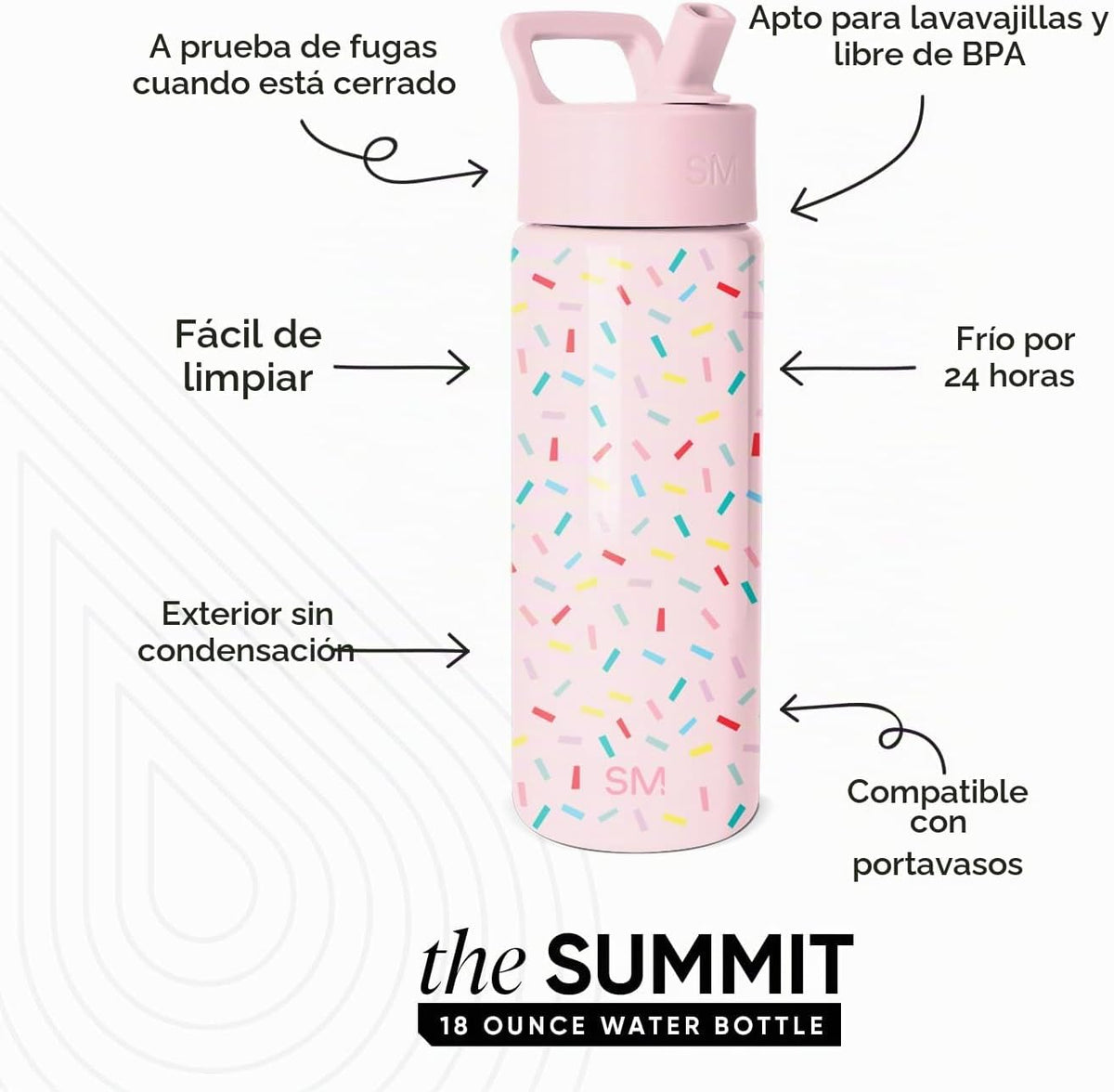 Simple Modern - Botella de agua para niños de la colección Summit c...