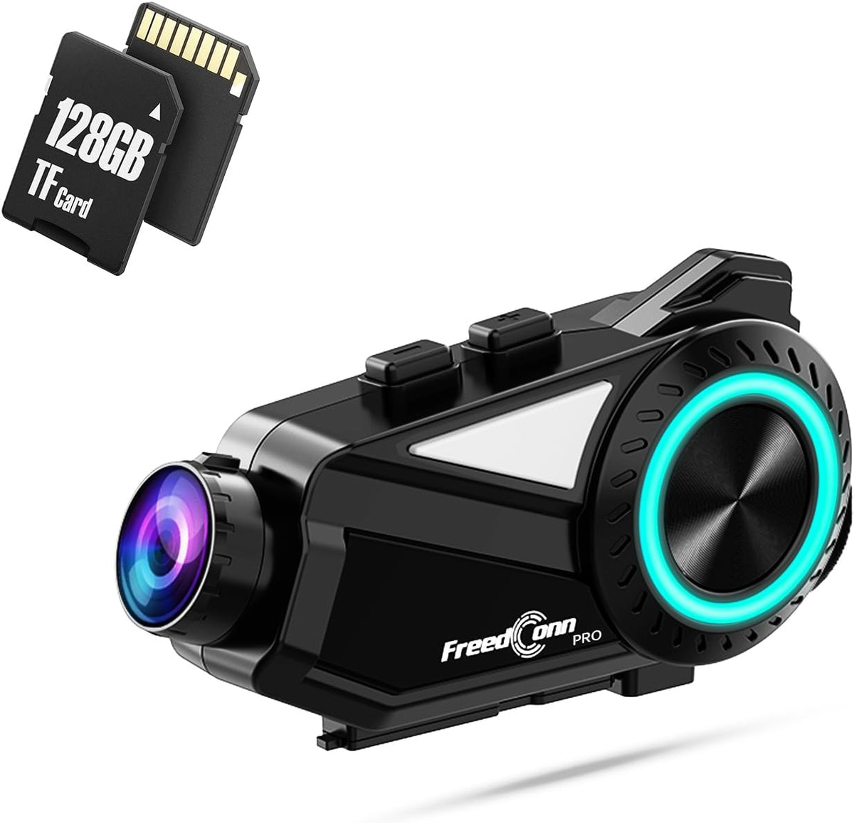Auriculares Bluetooth FreedConn para motocicleta con cámara 2K de a...