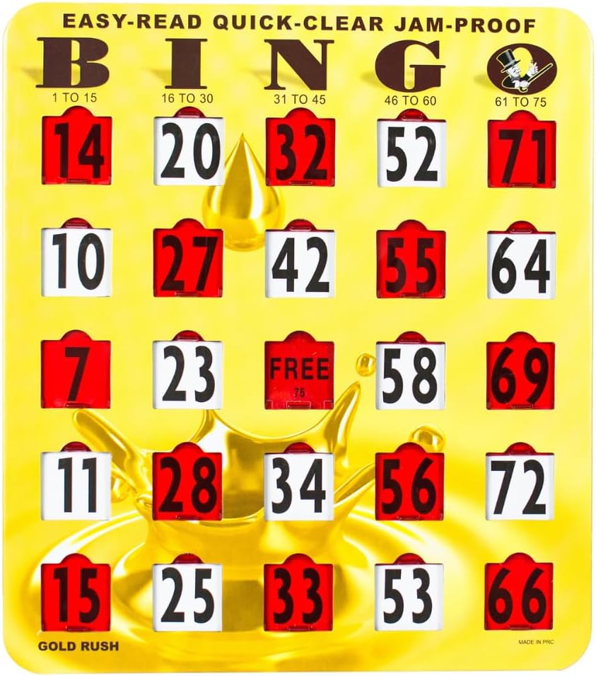 MR CHIPS Tarjetas de bingo deslizantes con ventana deslizante, fáci...