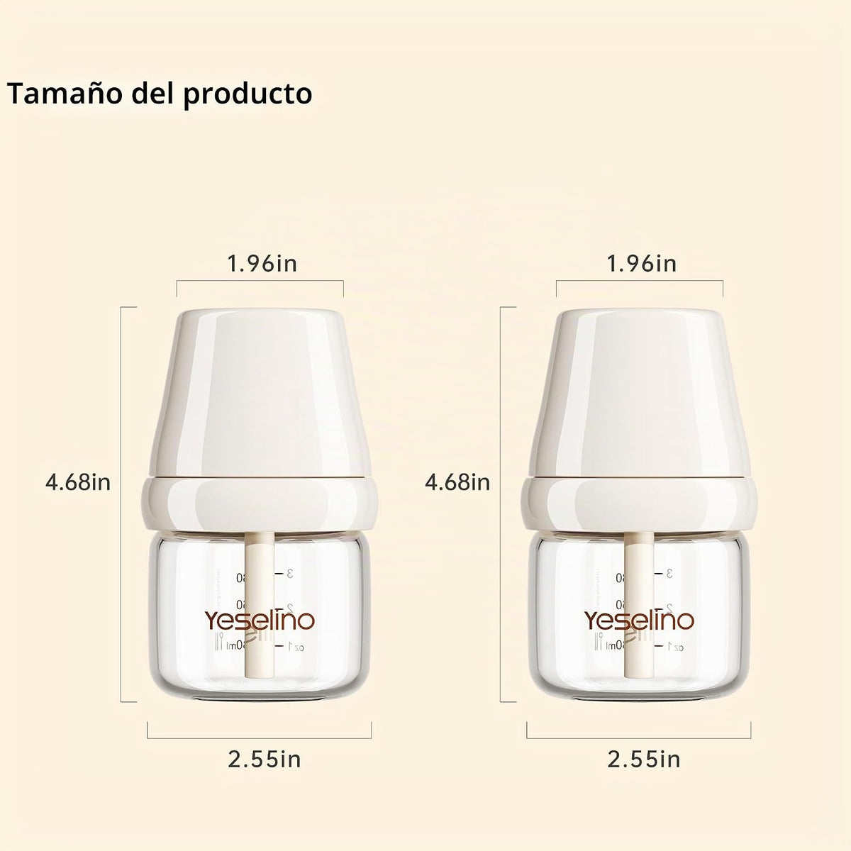 Biberón de cristal natural para lactancia, con sistema de ventilaci...