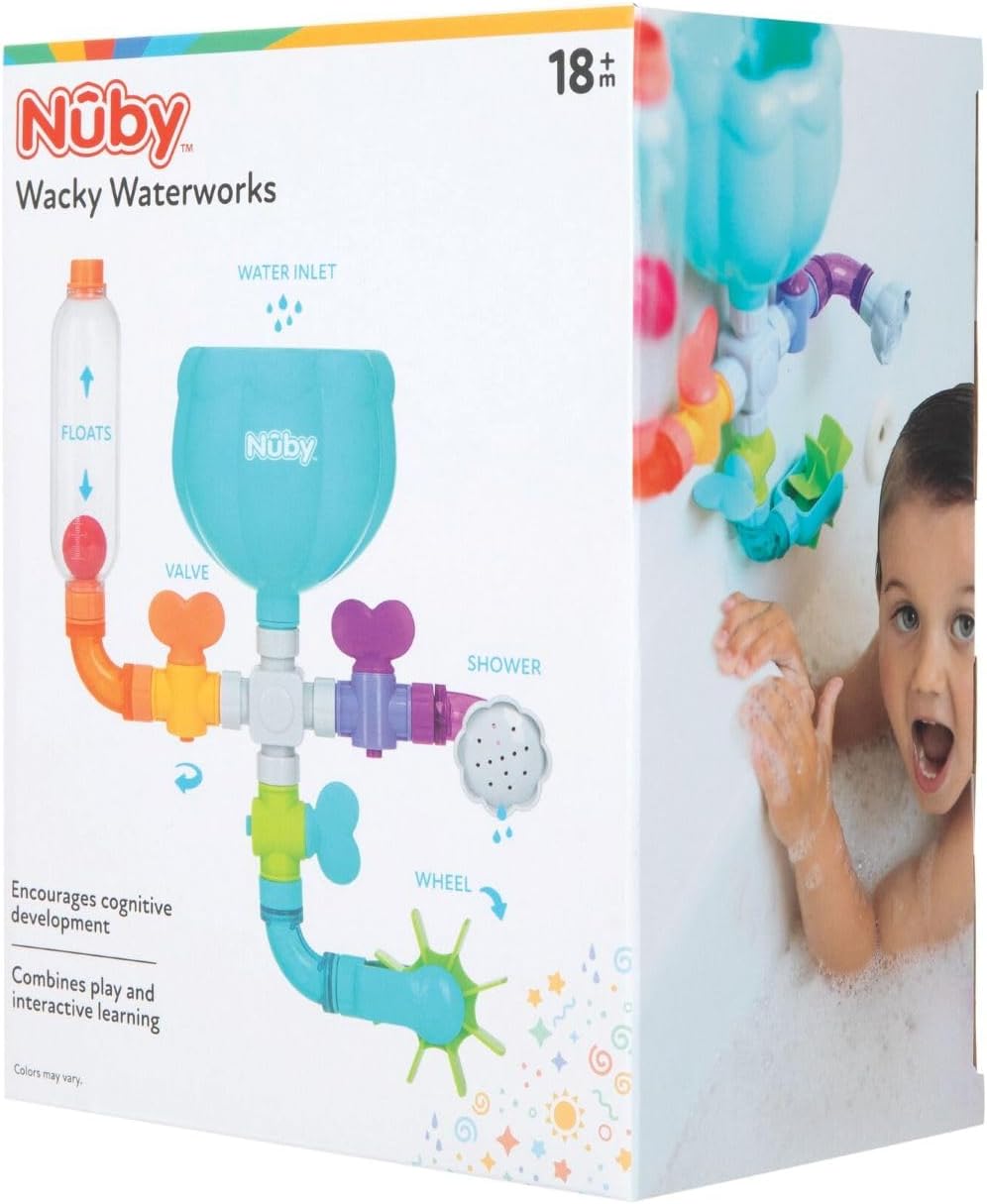Nuby Wacky Waterworks Pipes - Juguete de baño para bebé con caracte...