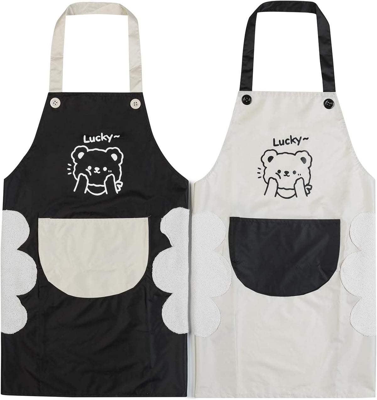 Agirlvct Paquete de 2 delantales de cocina con toallita de mano, re...