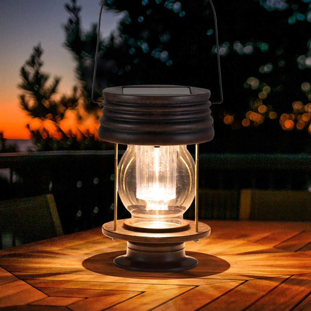 Luces solares colgantes para exteriores \u2013 Faroles retro navide...