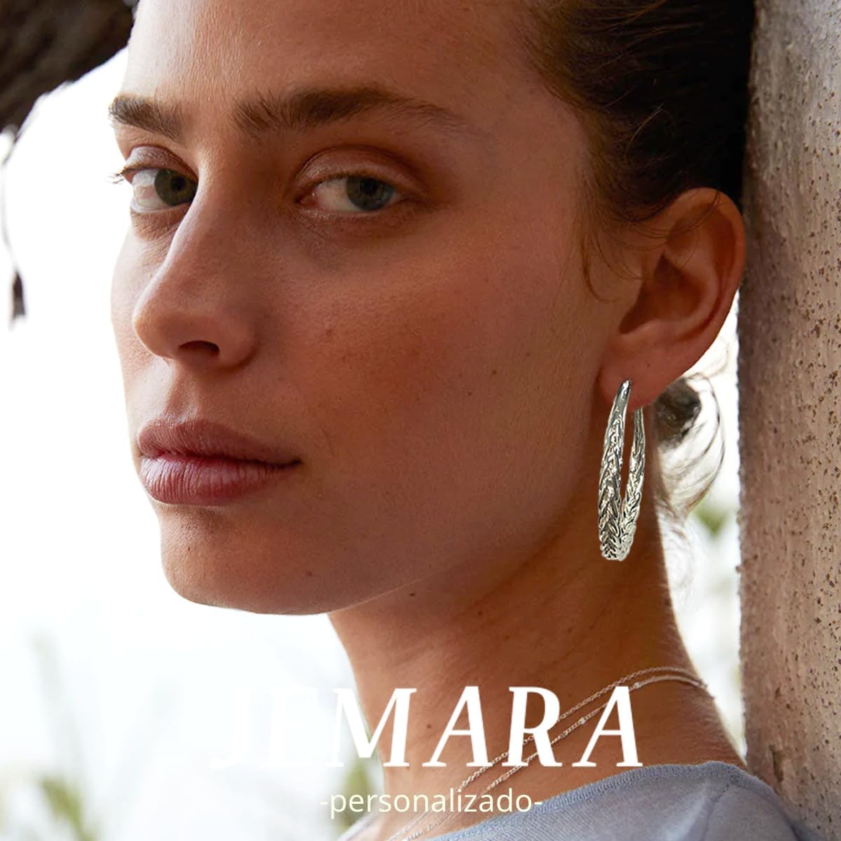 JEMARA Pendientes de Aro de Plata para Mujer a la Moda Hipoalergéni...