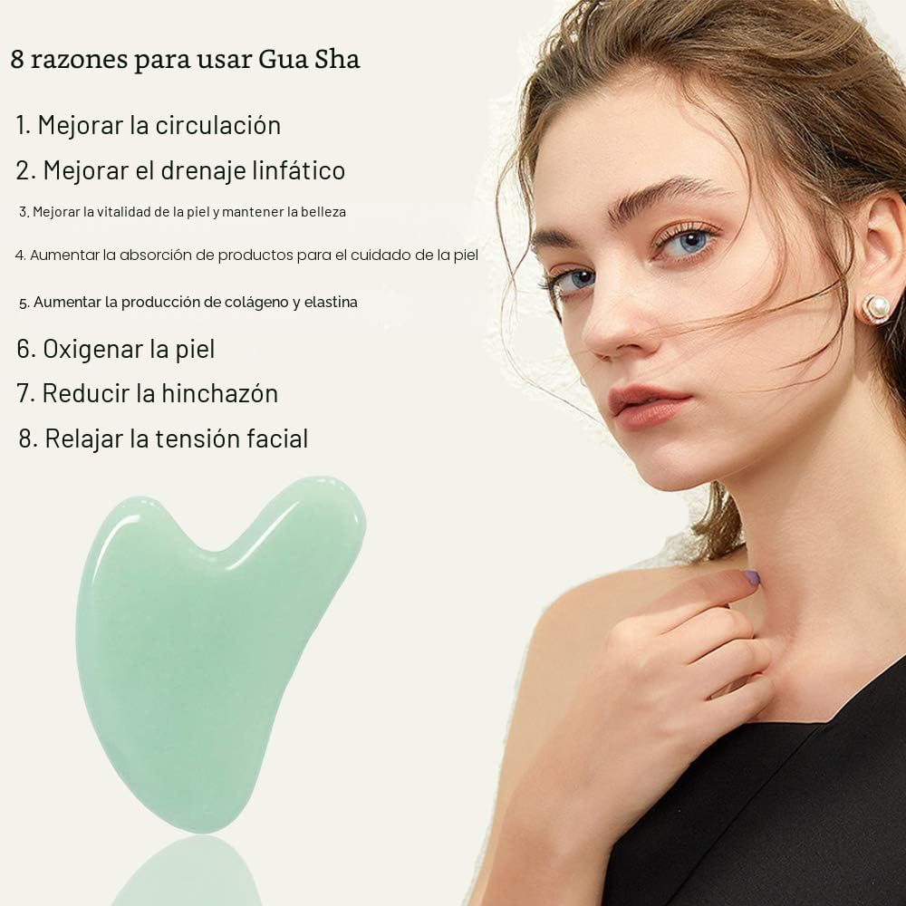 Ditind Gua Sha, herramienta de masaje Gua Sha de piedra de jade, he...