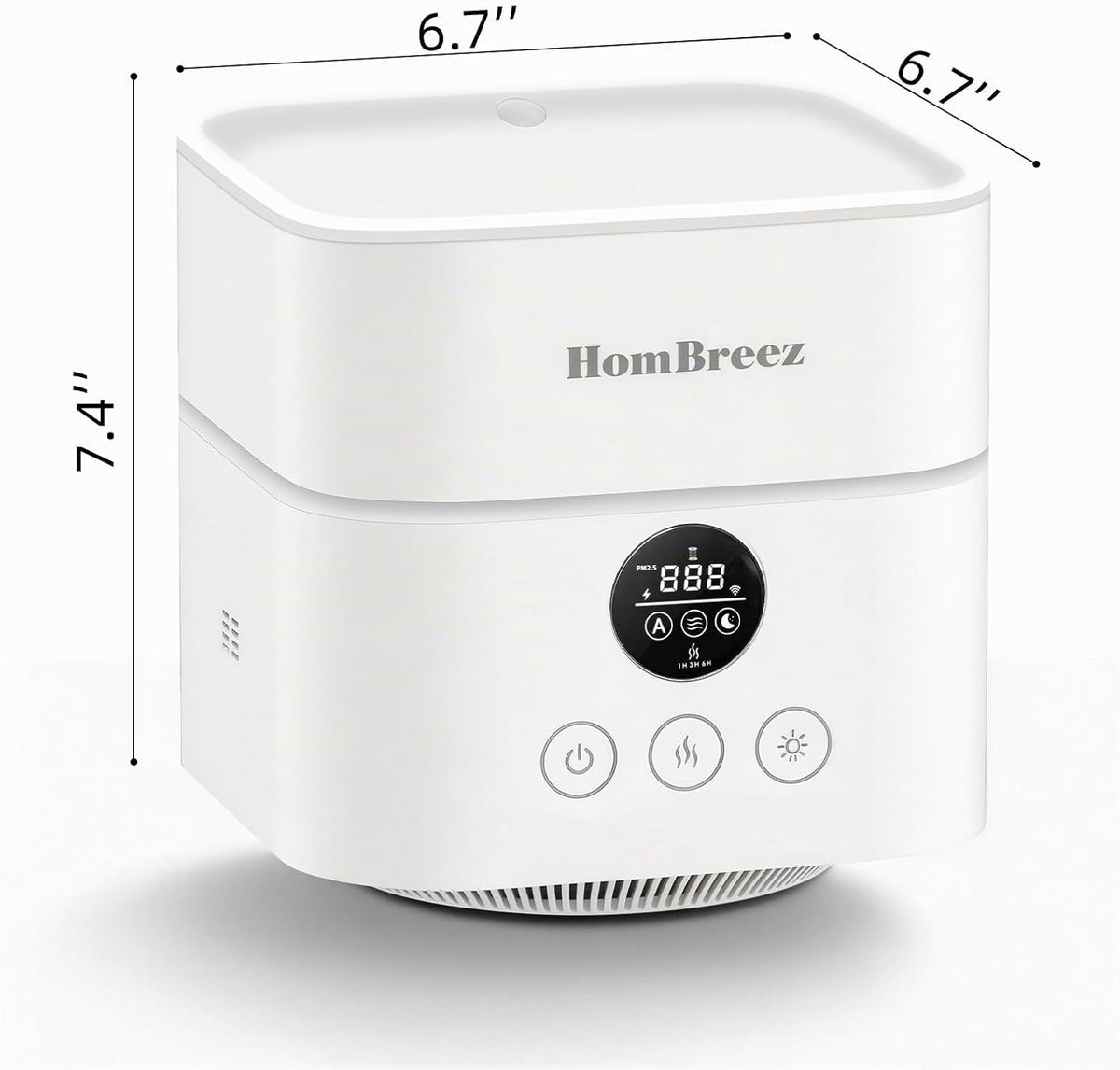 HomBreez Combo de purificador de aire y humidificador para dormitor...