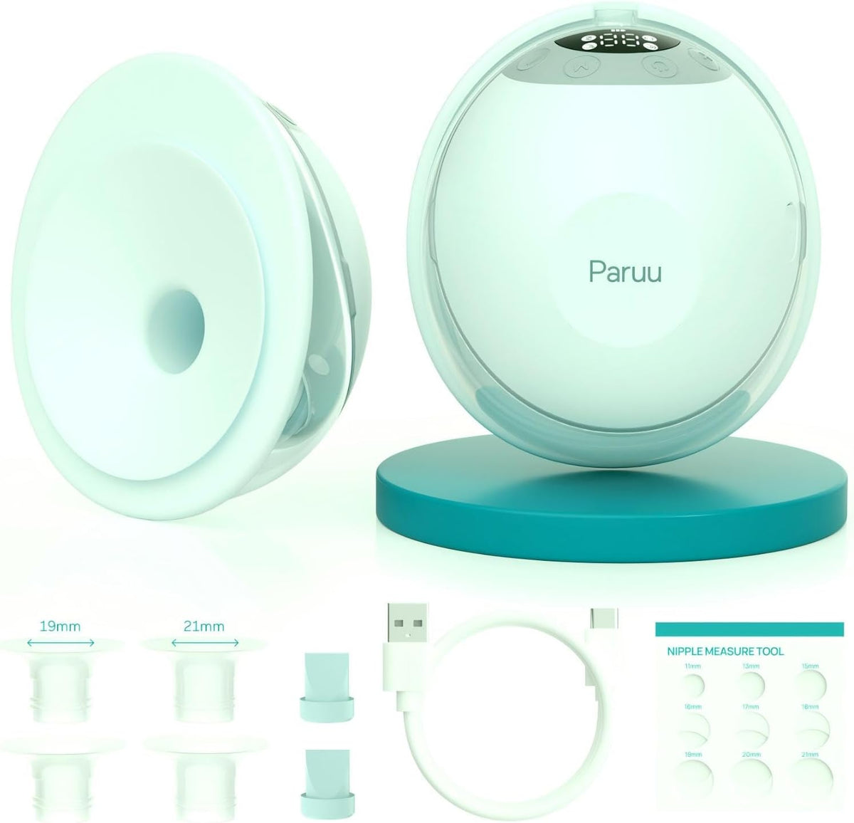 Paruu Extractor de leche eléctrico P20 manos libres, 4 modos y 12 n...