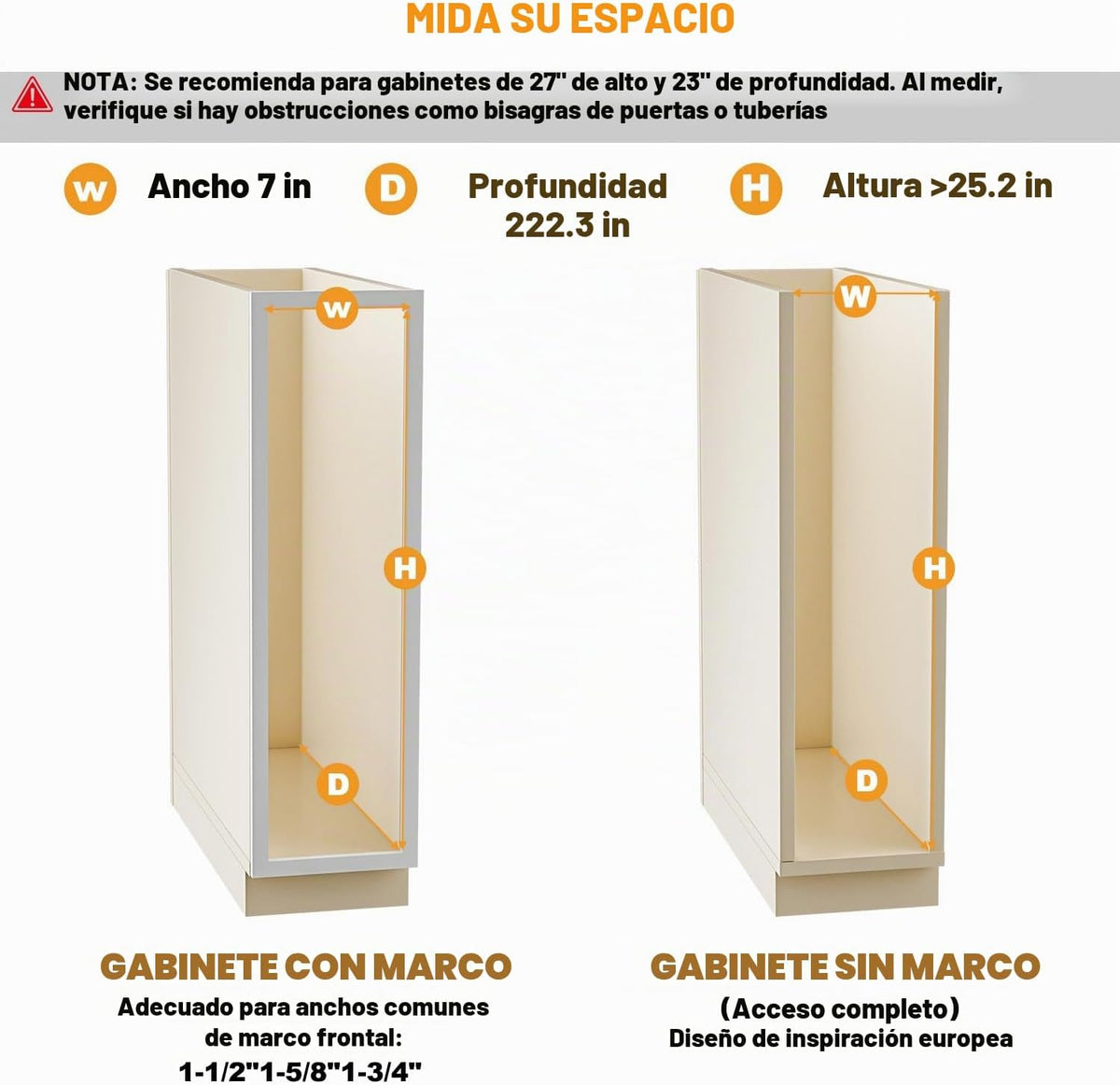 Gsskny Organizador extraíble de especias para gabinete, 5 pulgadas...