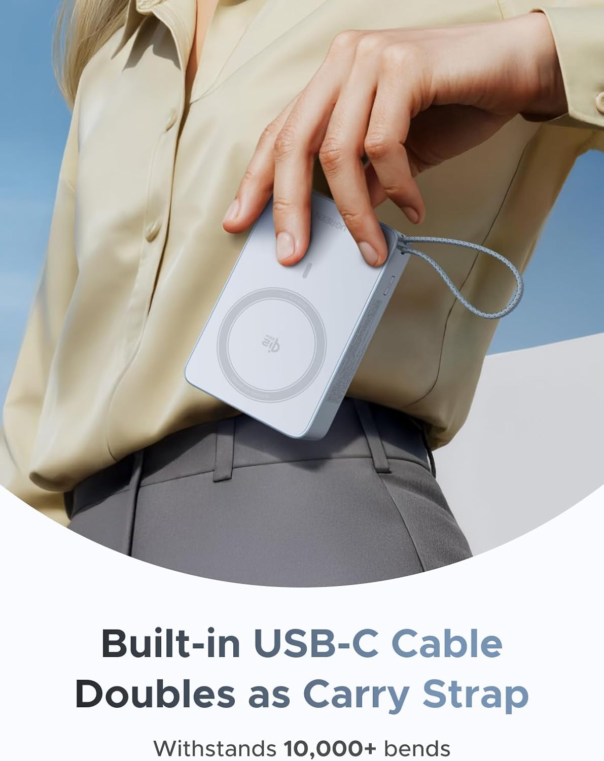 UGREEN Qi2 - Banco de energía inalámbrico de 25 W, cable integrado,...