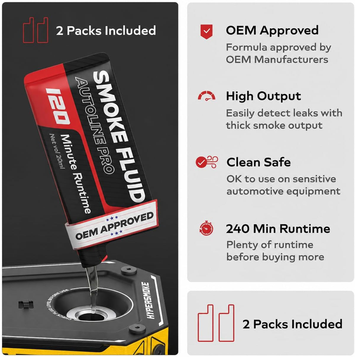 AutoLine Pro HyperSmoke™ Máquina de humo automotriz EVAP Probador d...