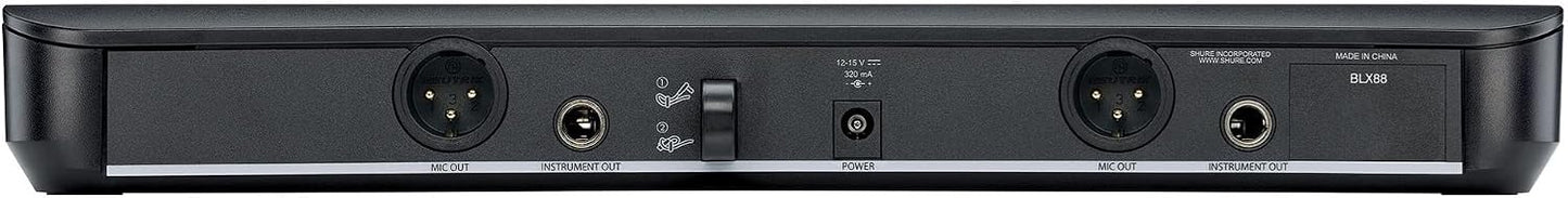 Sistema de micrófono inalámbrico Shure BLX188\/CVL - Vida de baterí...