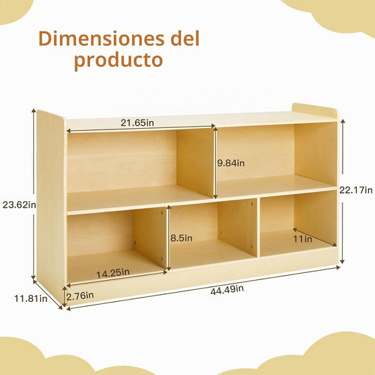 PTINFLUCE Estante Montessori, organizador de almacenamiento de jugu...