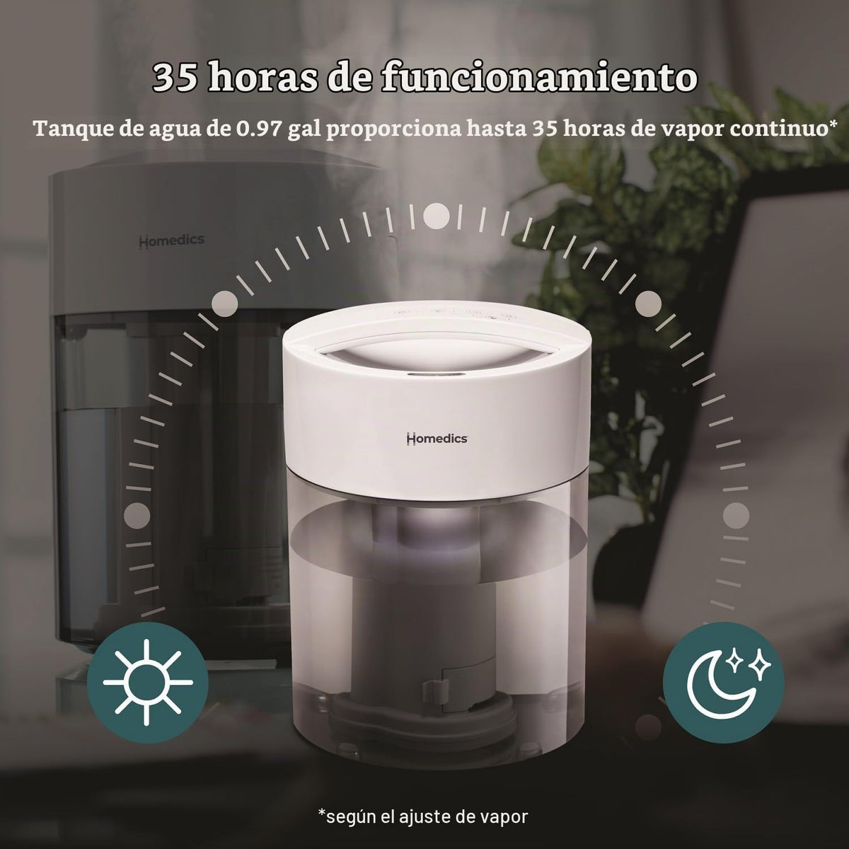 Homedics Humidificadores de niebla fría para dormitorio, hogar, gua...