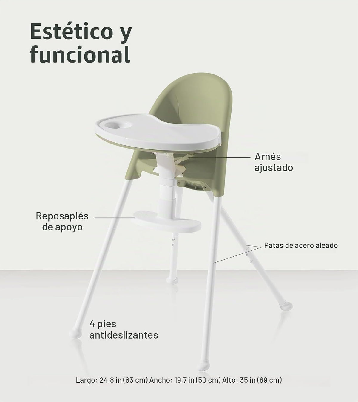 Mallify Silla alta plegable, silla alta portátil para bebé que ahor...