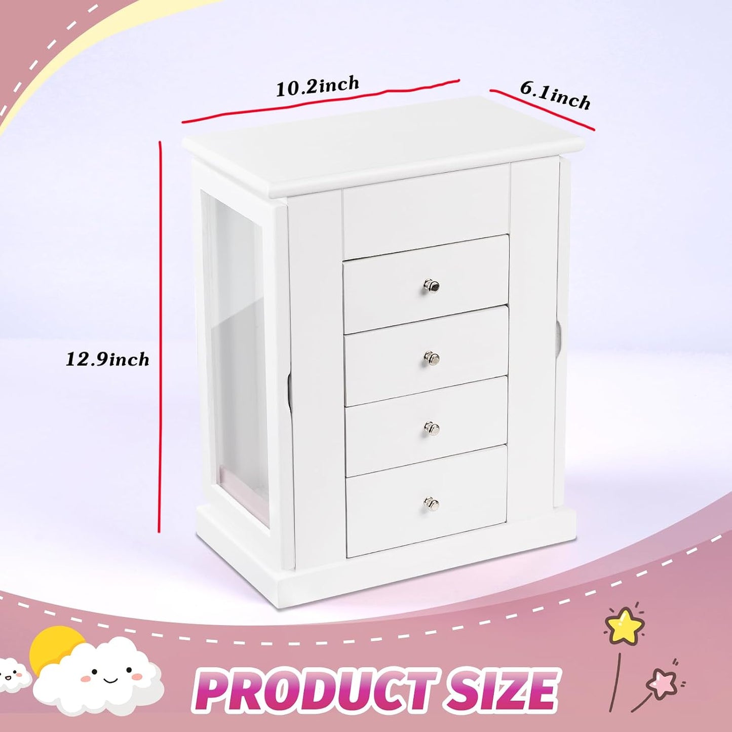 Caja de Joyería Emfogo para Niñas, Caja de Joyería Musical con Bail...