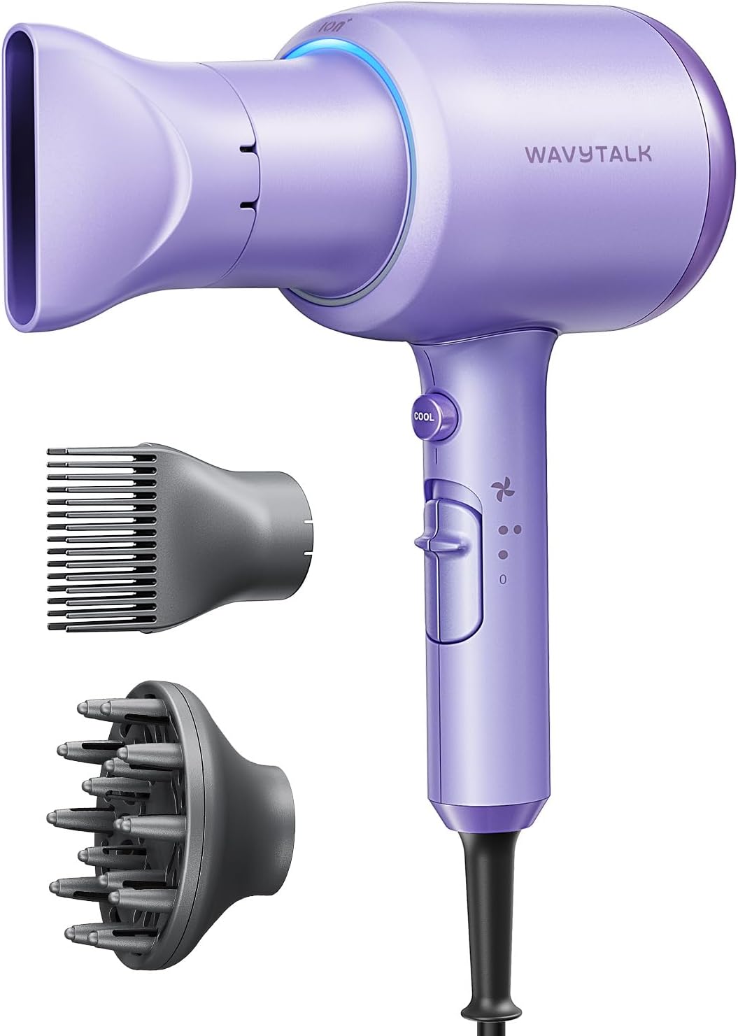 Wavytalk - Secador de pelo iónico soplado con difusor para cabello...