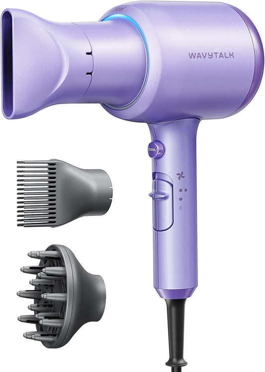 Wavytalk - Secador de pelo iónico soplado con difusor para cabello...