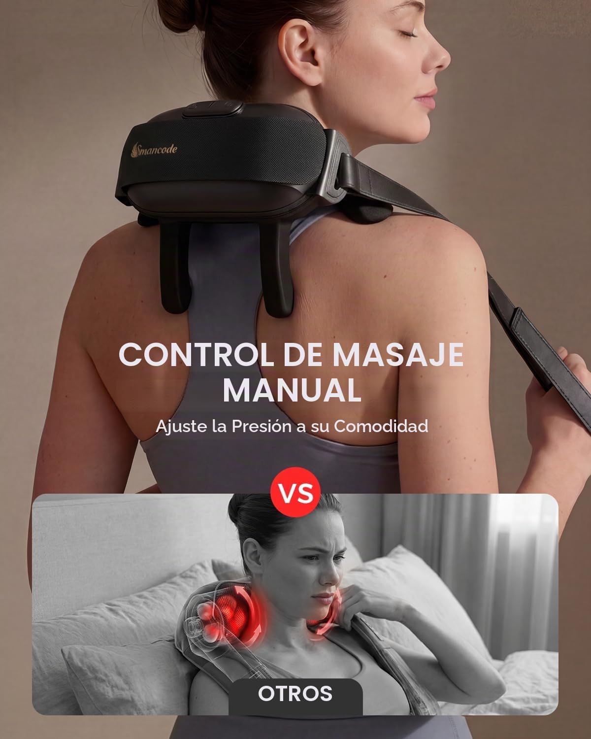 swancode Masajeador de cuello y hombros para aliviar el dolor de te...