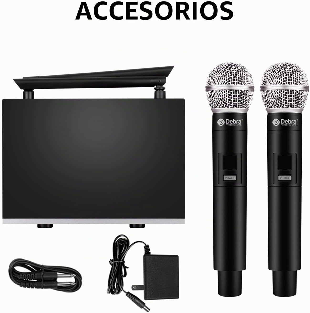 D Debra Sistema de micrófono inalámbrico UHF UBR-102 con micrófonos...