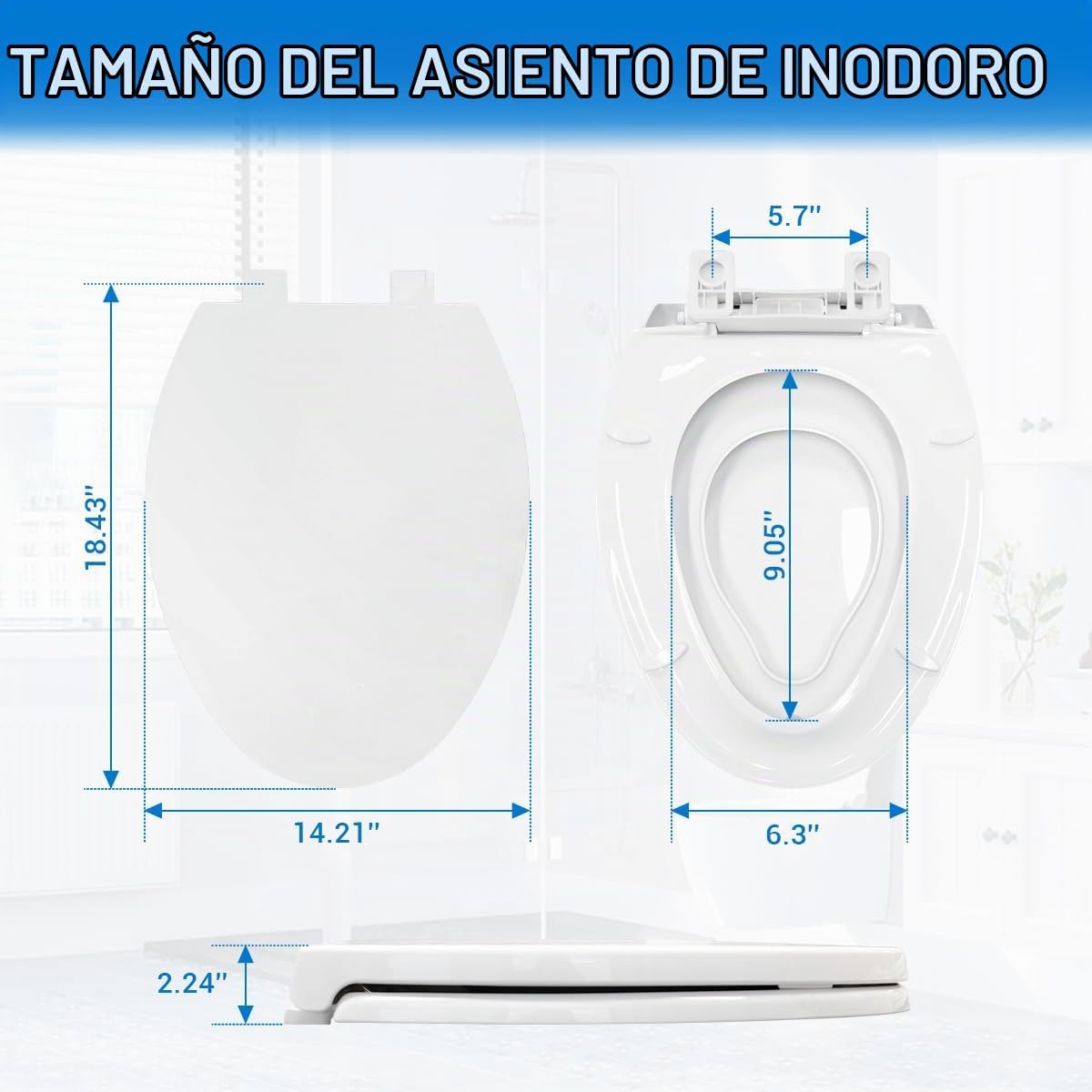 Asiento de inodoro alargado con asiento integrado para niños pequeñ...