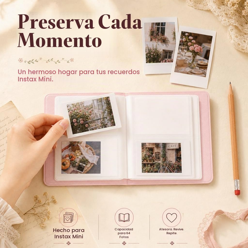 Fujifilm Instax Mini 13 - Cámara instantánea rosa caramelo + paquet...