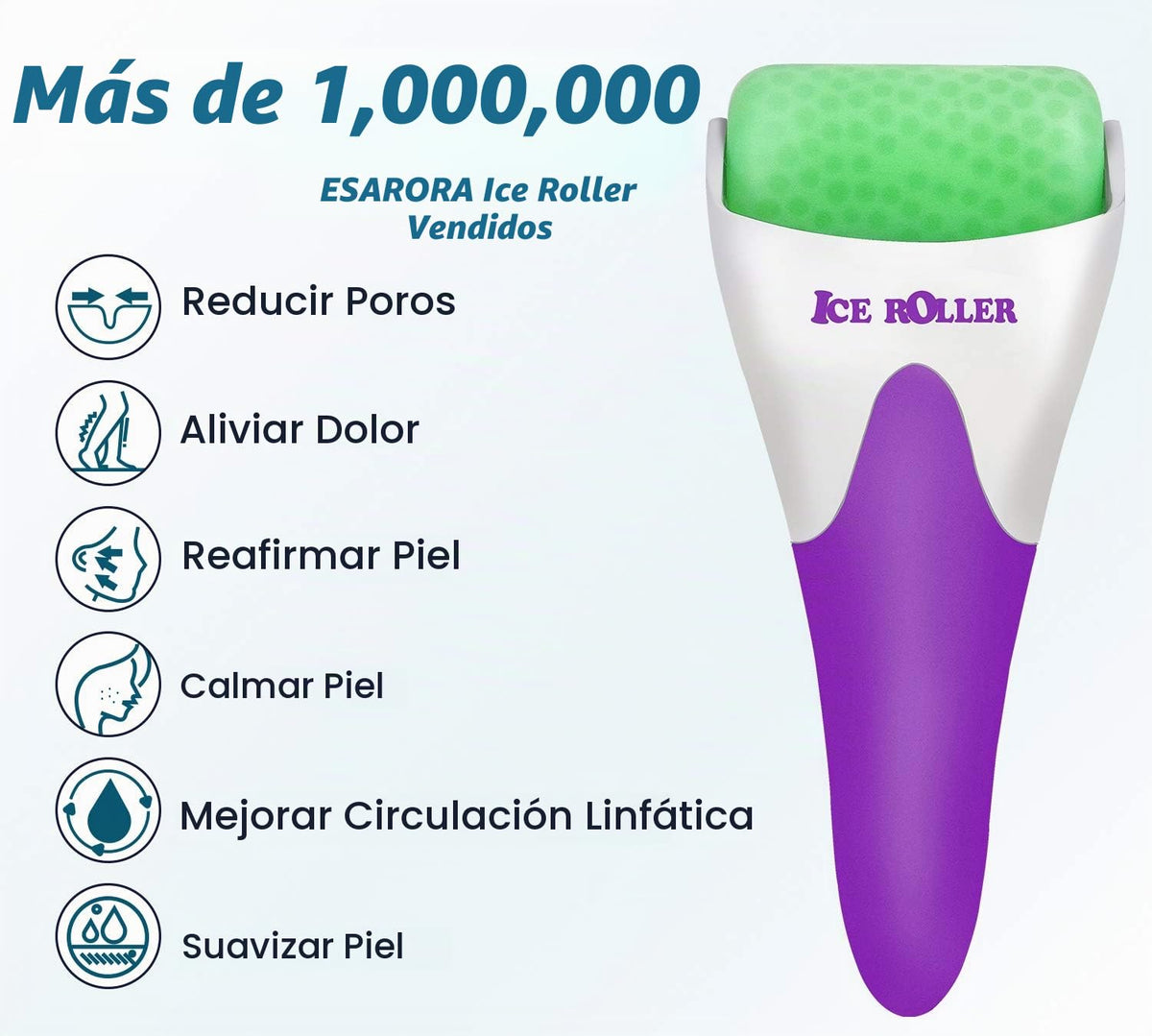 ESARORA Rodillo de hielo para cara y ojos, hinchazón, migraña, aliv...