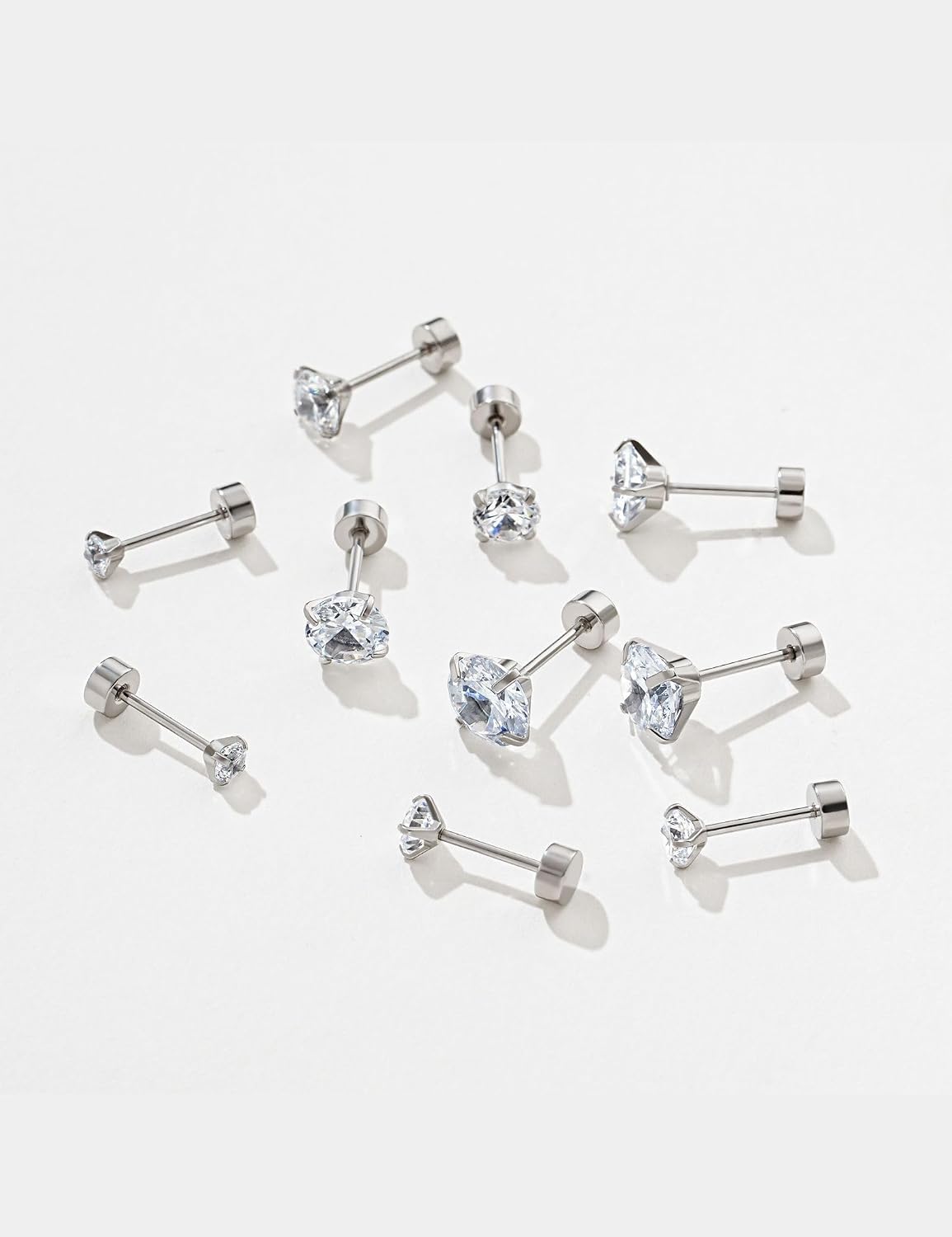 Aretes de tuerca de Kainier para mujer, chapados en oro de 14 quila...