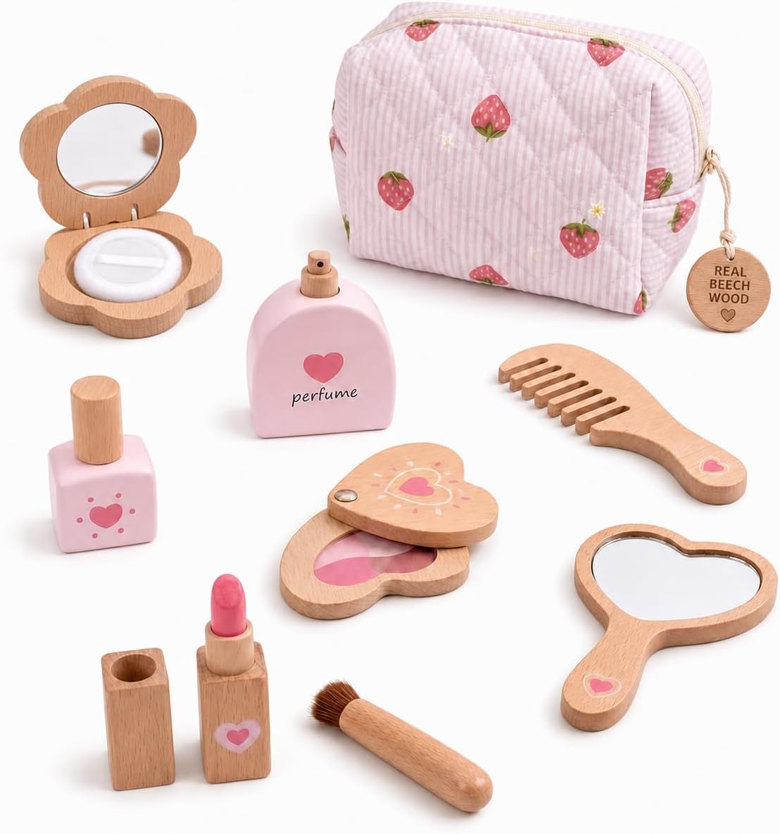 Kit de maquillaje de madera para niños pequeños, no tóxico, juego d...
