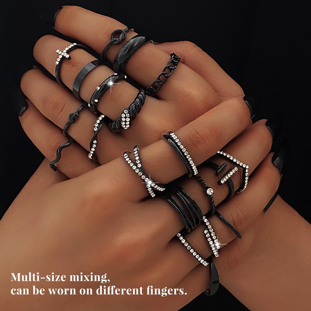 KISS WIFE Anillos apilables de oro para mujer, delicado juego de an...
