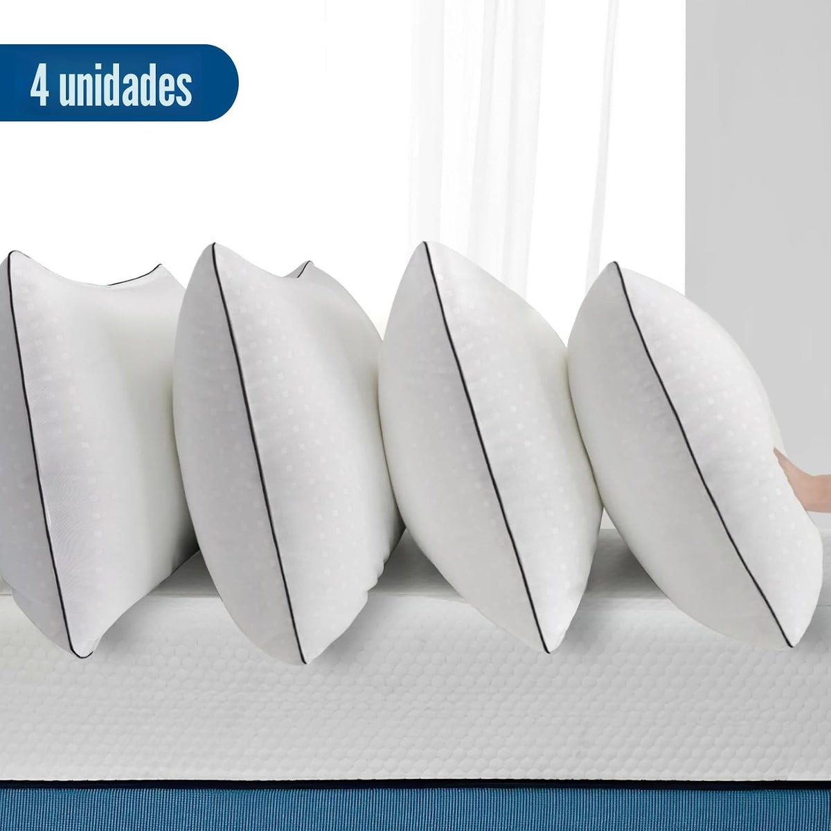 Higoom Almohadas de cama tamaño Queen para dormir, 4 unidades, almo...