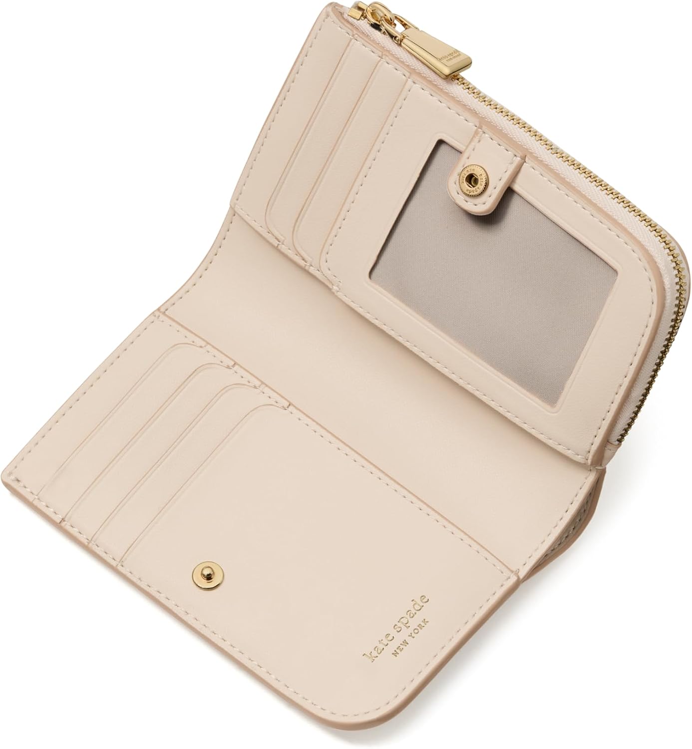 kate spade new york Cartera pequeña compacta de cuero con guijarros...