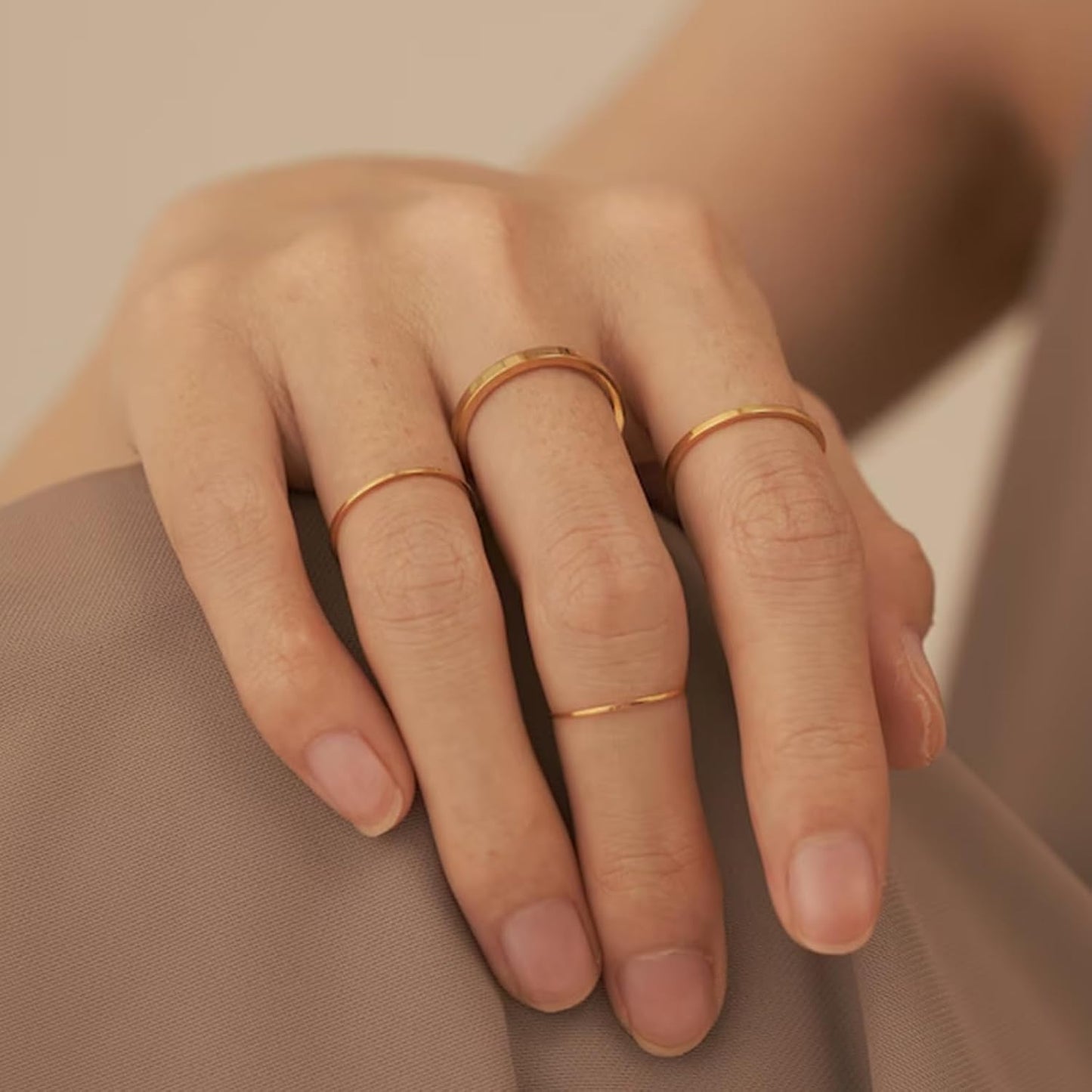YEEZII Juego de 68 anillos para nudillos, dorados, para mujeres, ap...