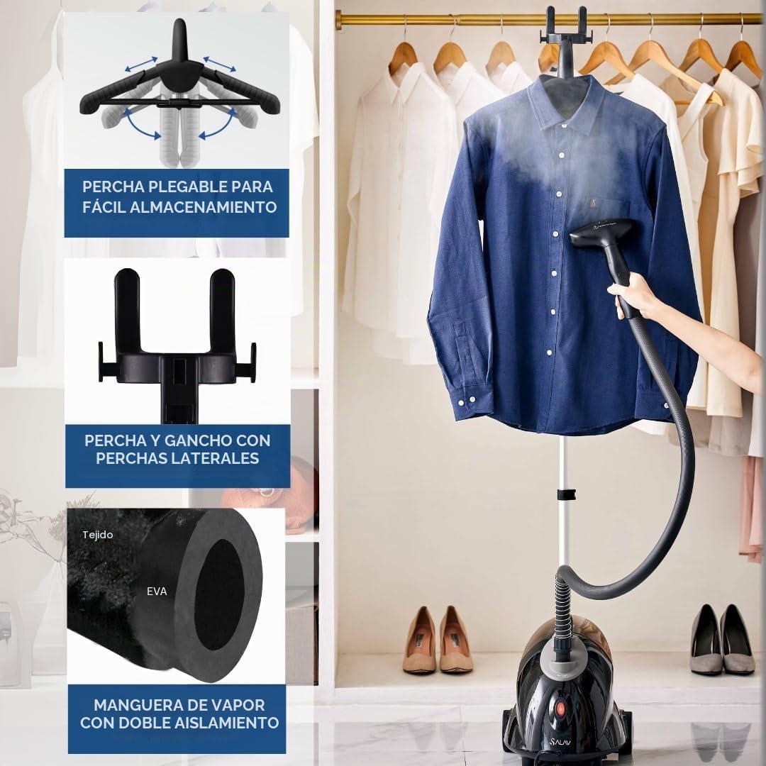 SALAV Vaporizador de ropa de tamaño completo para ropa con segurida...
