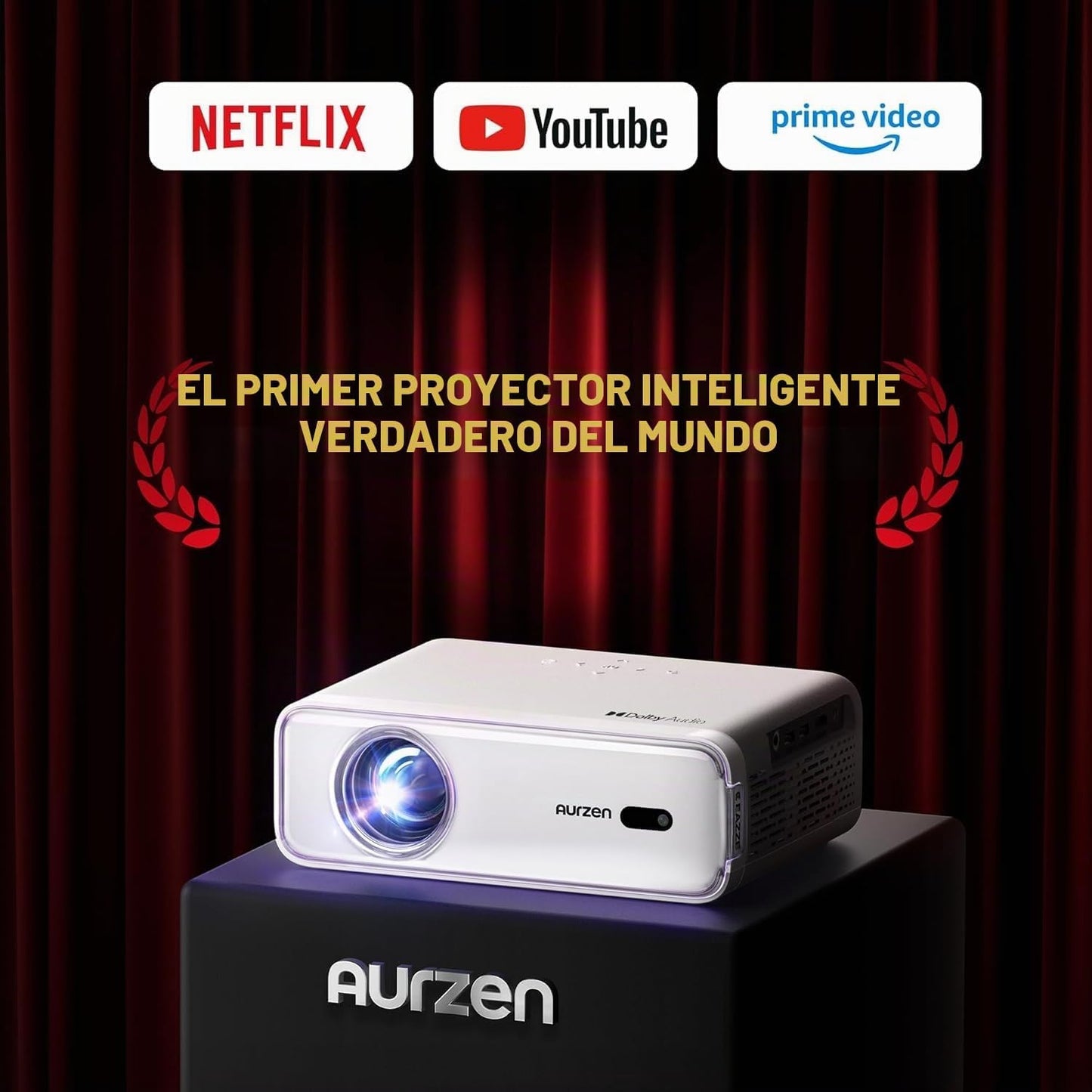 Aurzen EAZZE - Proyector inteligente D1 con WiFi y Bluetooth, licen...