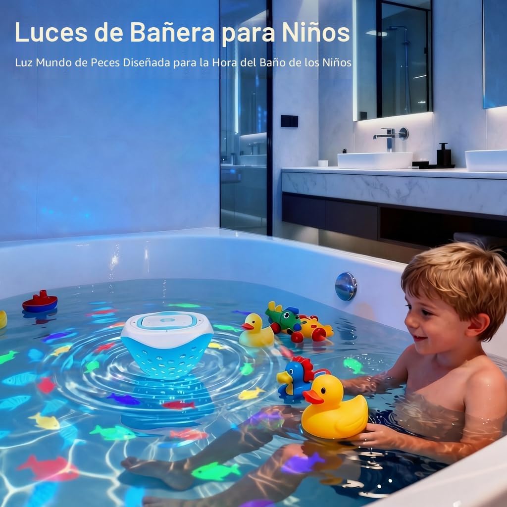 Cambk - Luz impermeable para bañera para niños, funciona con pilas...