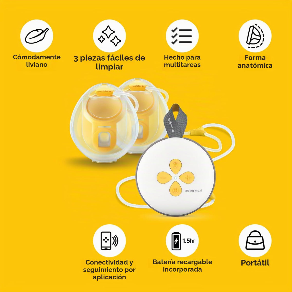 Medela Swing Maxi Extractor de Leche Eléctrico Manos Libres | 1Ct