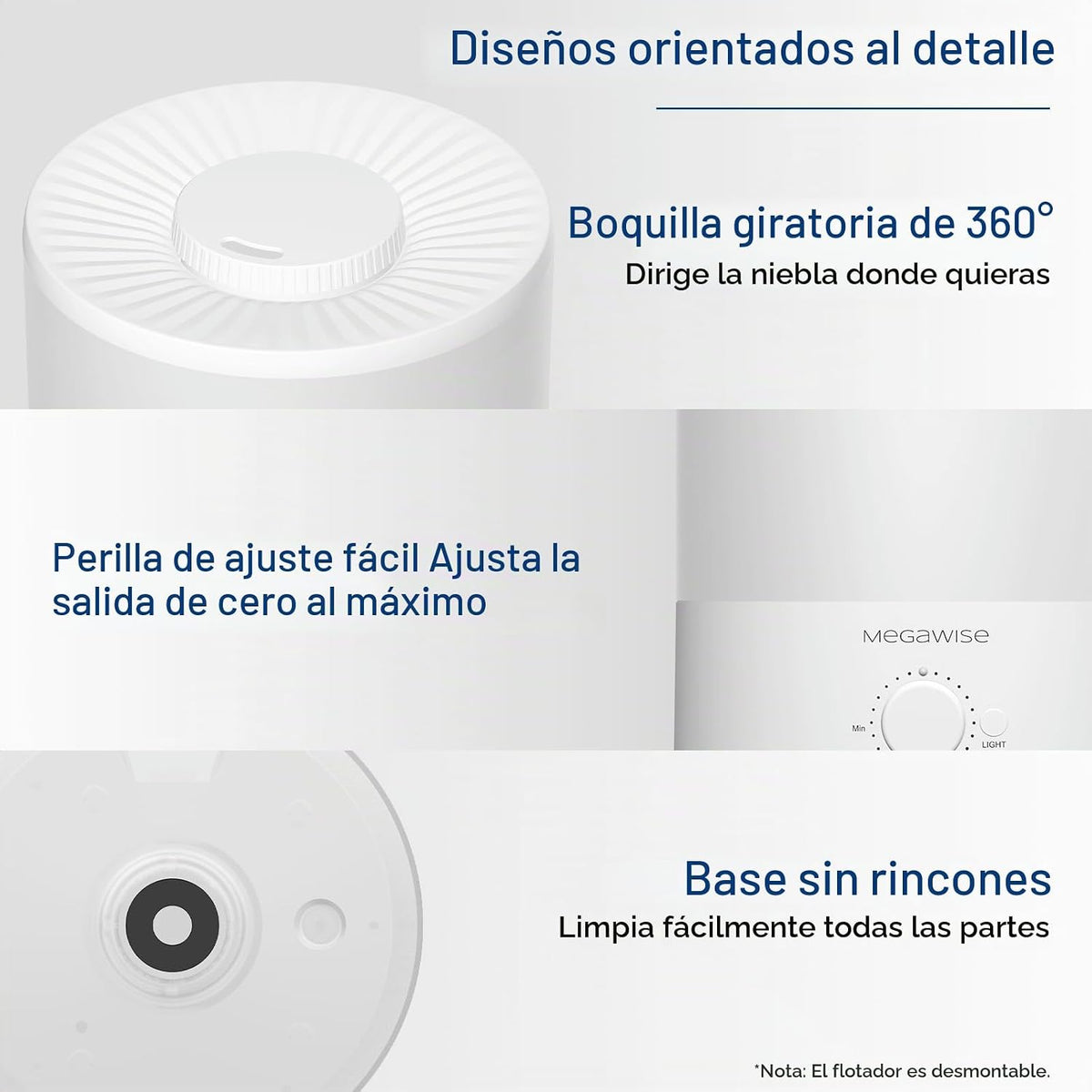 MegaWise Humidificador ultrasónico de niebla fría | Funcionamiento...