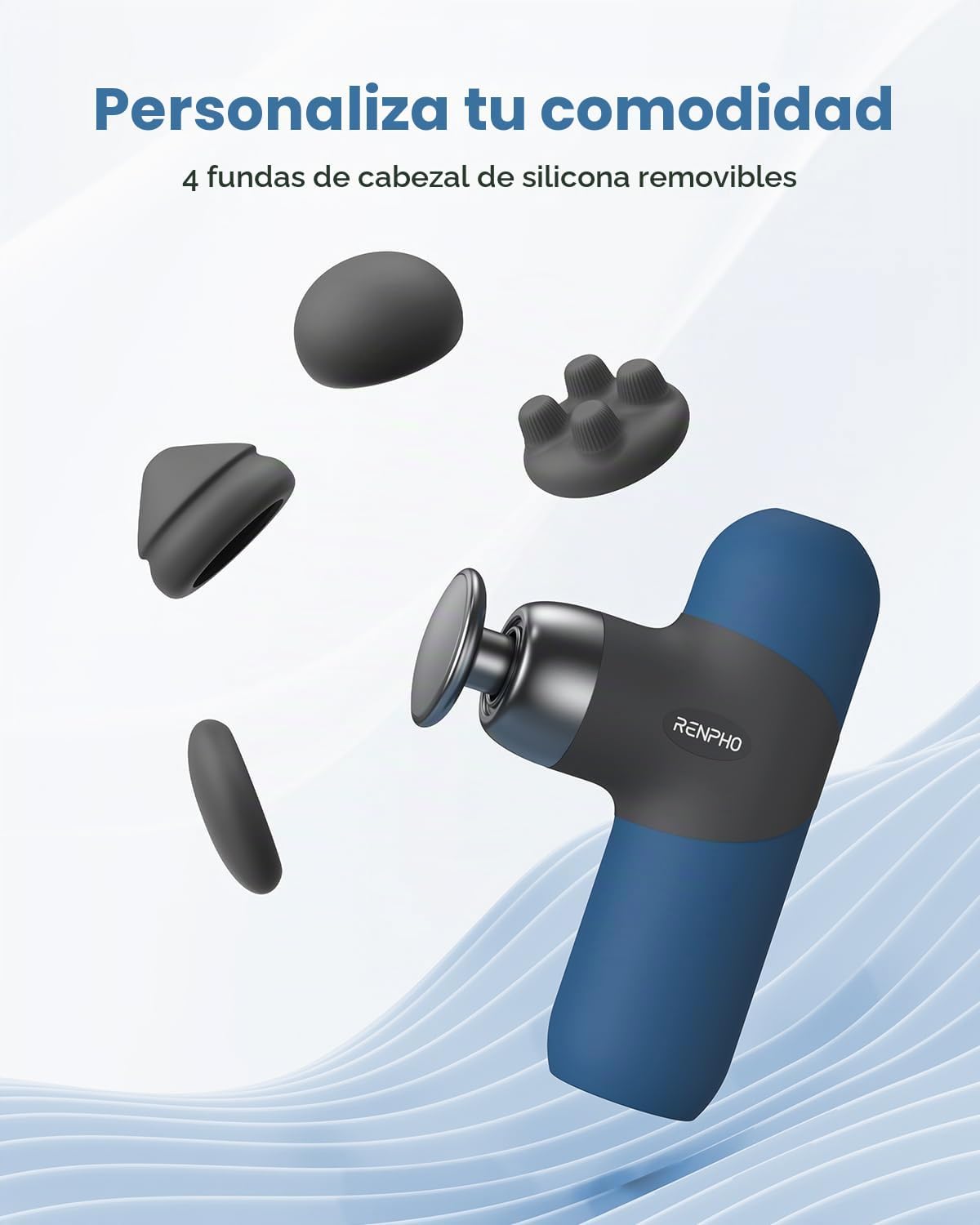 RENPHO Mini pistola de masaje térmico con calor, carcasa de silicon...