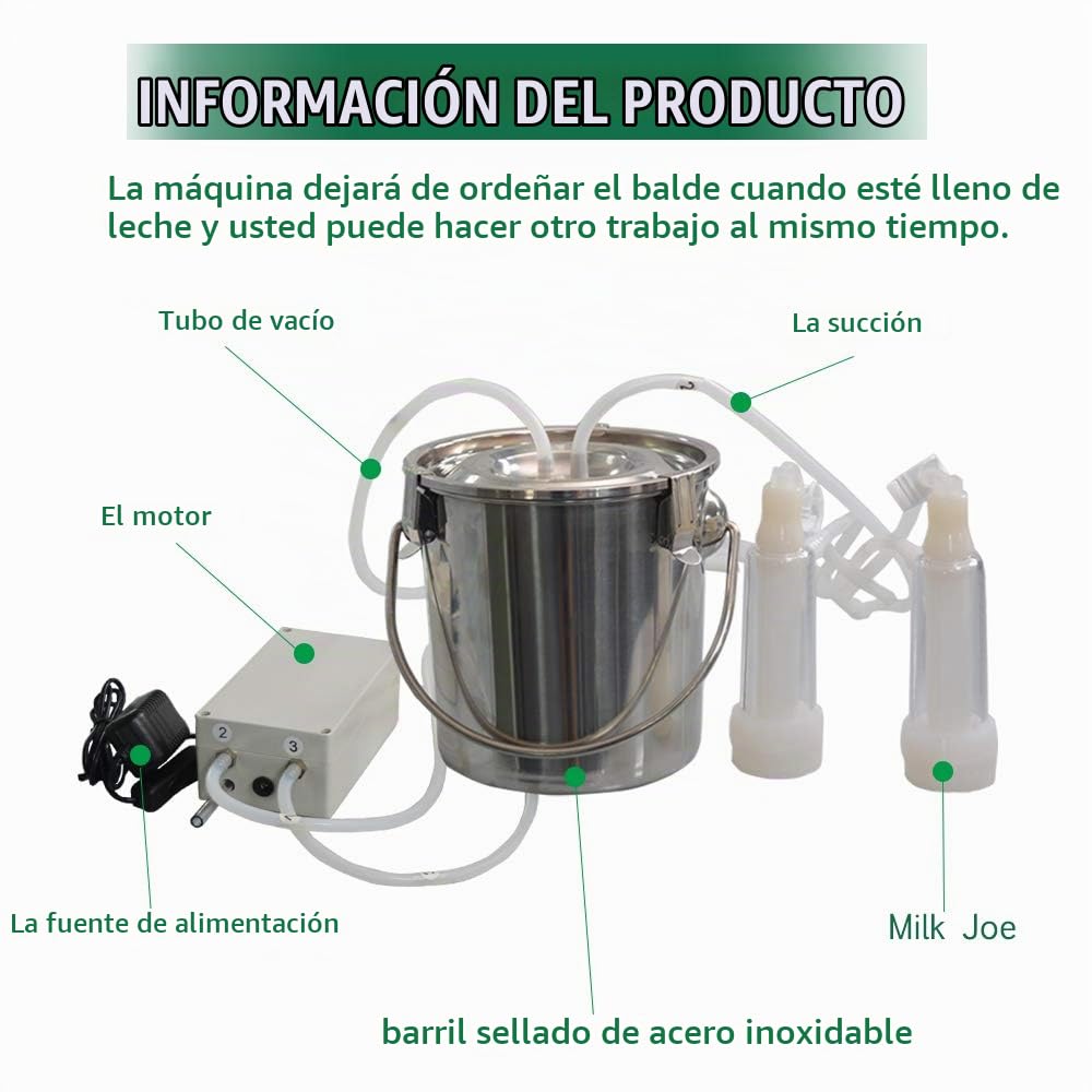 Máquina de ordeño de cabra de 3 litros,Ordeñador eléctrico al vacío...