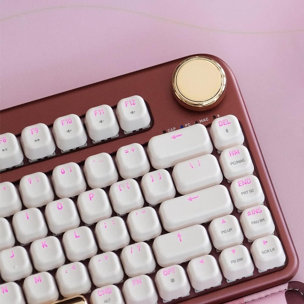 Azio IZO Teclado mecánico inalámbrico BT5\/USB para PC y Mac, Rosa...