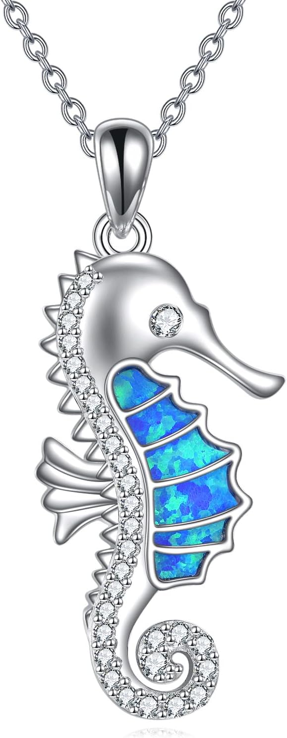 URONE Collar de plata de ley 925 con diseño de animales del océano,...