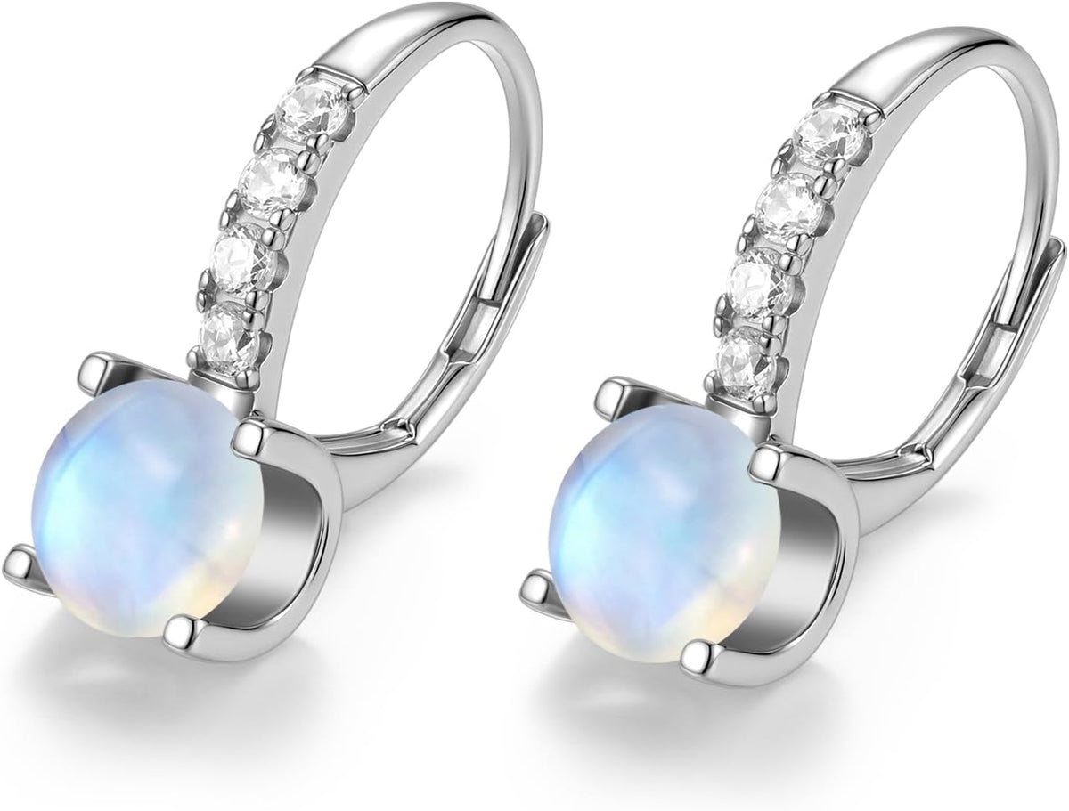 FANCIME Pendientes colgantes con piedra natal para mujer de plata d...