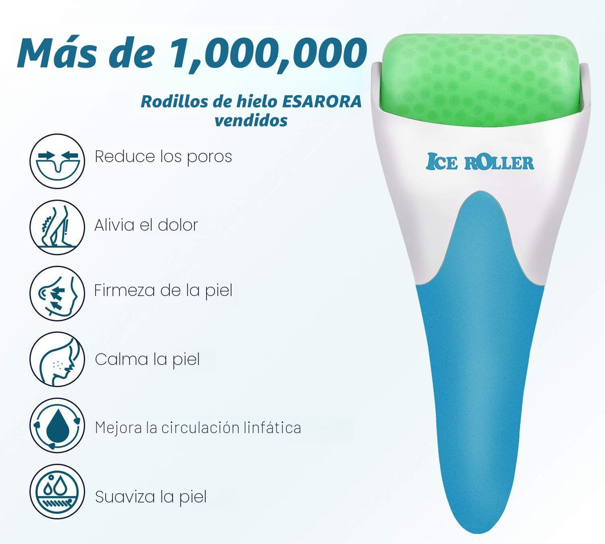 ESARORA Rodillo de hielo para cara y ojos, hinchazón, migraña, aliv...